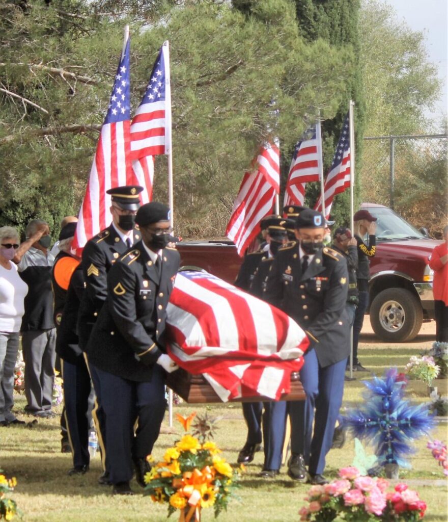 Sgt. Vejars remains are carried to the funeral site